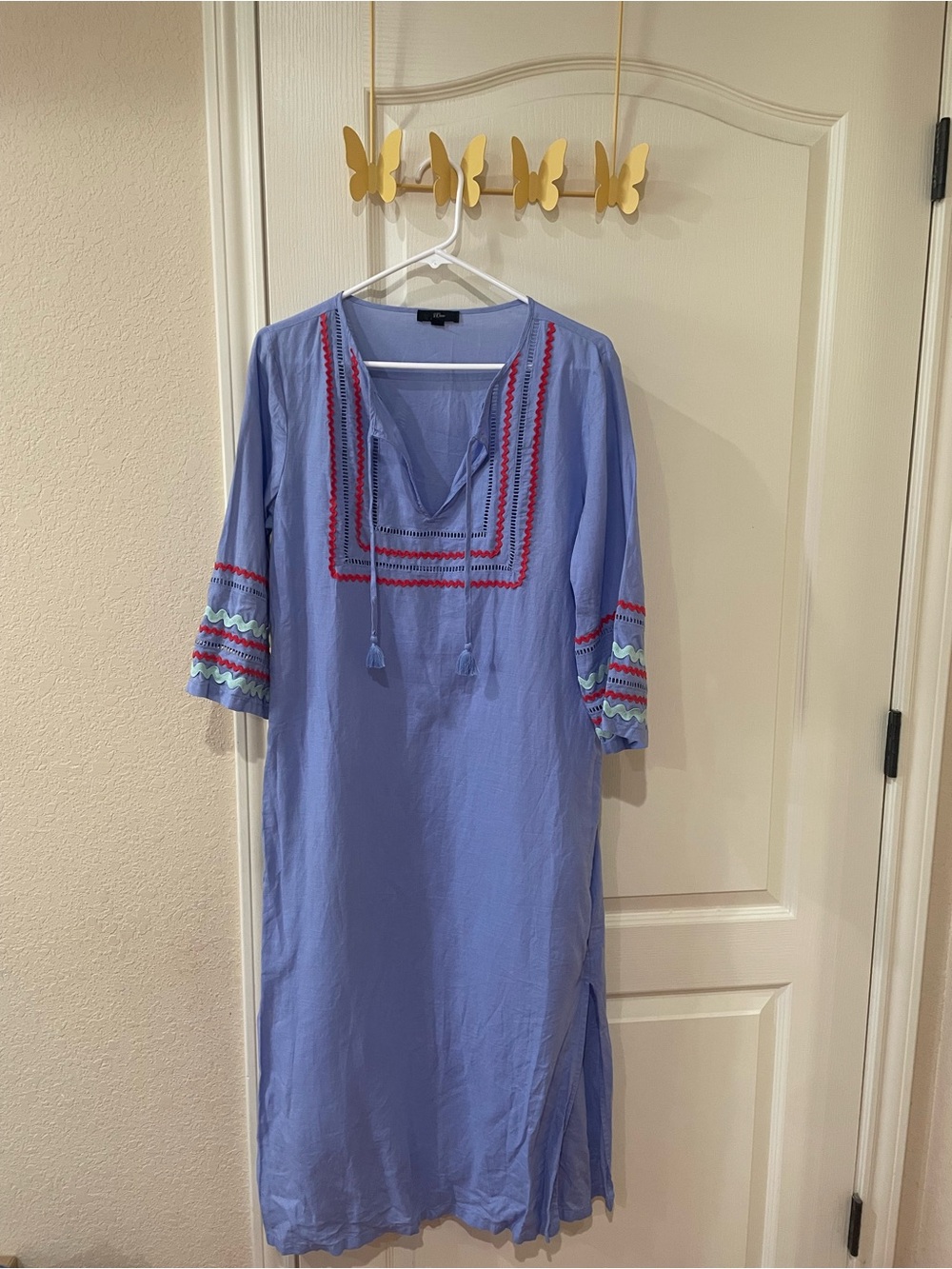 J. Crew Linen Maxi Tunic Cover up